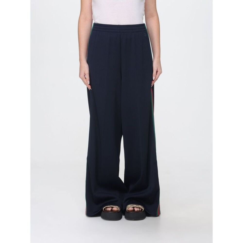 Gucci Women Gucci High-Waisted Wide-Leg Cotton Jersey Trousers